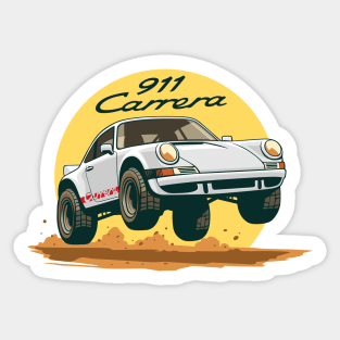 car 911 carerra offroad rally dakar white Sticker